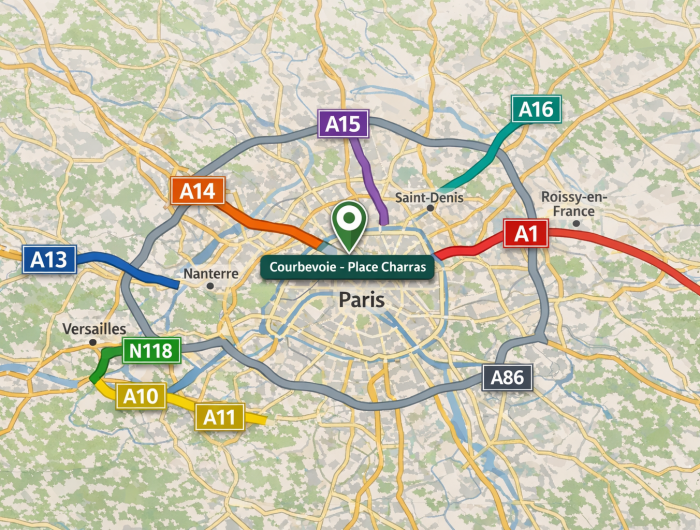 carte des autoroutes autour de paris